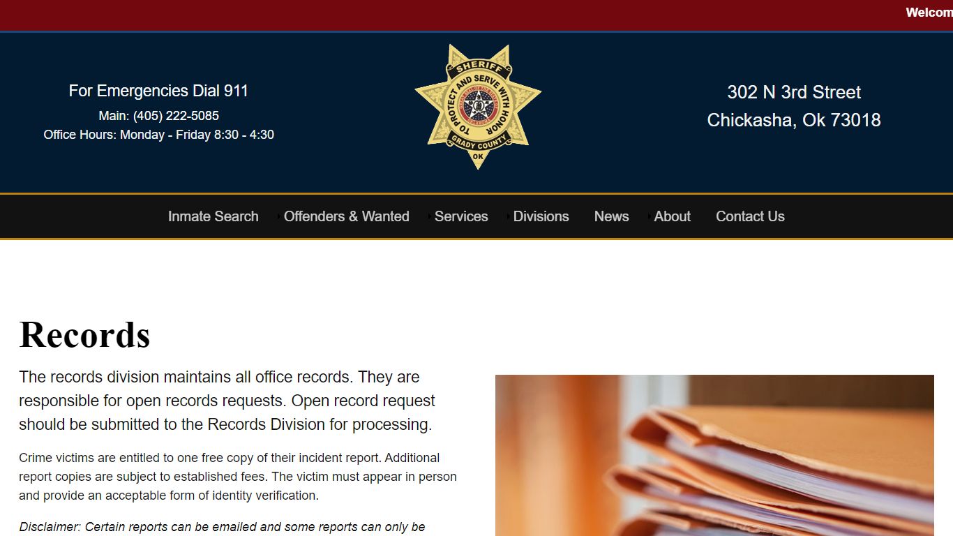 Records - Grady County Sheriff's Office